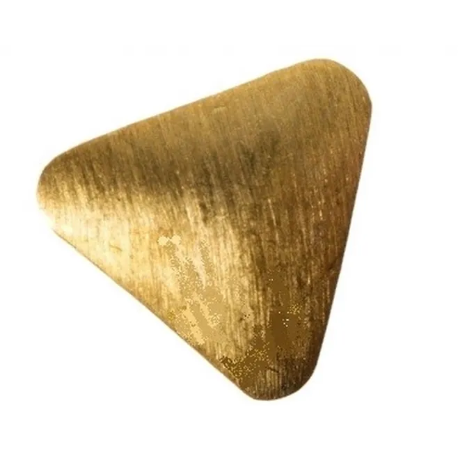 Orecchini perno triangolo 3 fori argento 925 placcato oro di 14x14  mm - 2pz