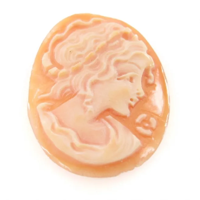 Cammeo in madreperla naturale lavorazione artigianale  29x12,5 mm - 1 pz B