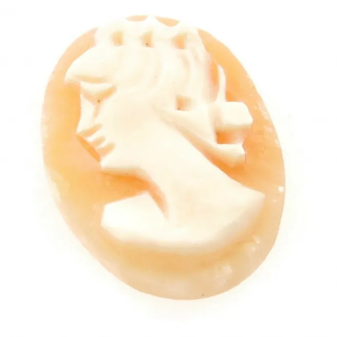 Cammeo in madreperla naturale lavorazione artigianale  16x12 mm - 1 pz E