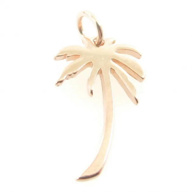Charms palmetta in argento 925 placcato oro rosa di 16x10 mm - 1 pz
