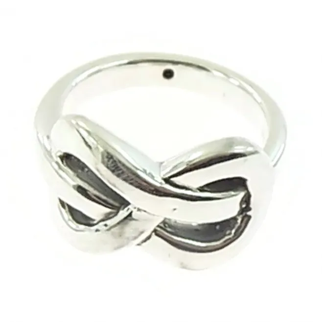 Anello nodo d'amore in argento 925 tamburato misura 18,5 - 1 pz