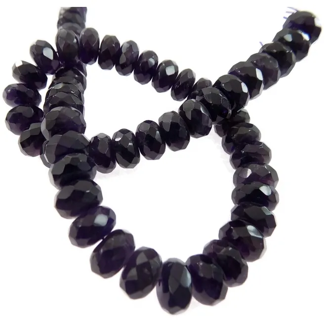 Ametista scura sfaccettata rondelle di 12x7 mm  1 filo