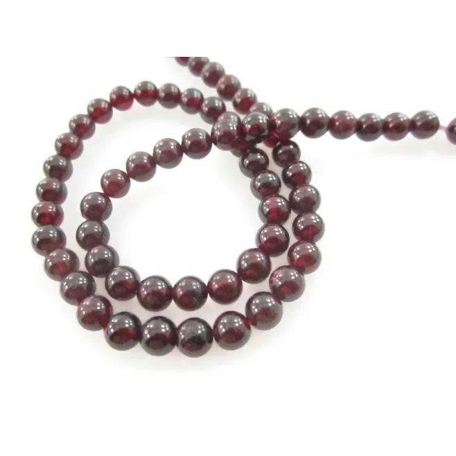 1 filo di pietre dure granato almandino naturale 6 mm cabochon  di prima scelta