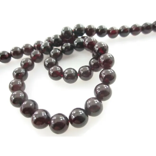 1 filo di pietre dure granato almandino naturale 8 mm cabochon  di prima scelta