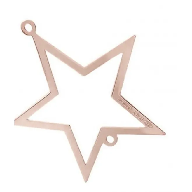 connettore stella di 20x17 mm argento 925 placcato oro rosè 1 pz