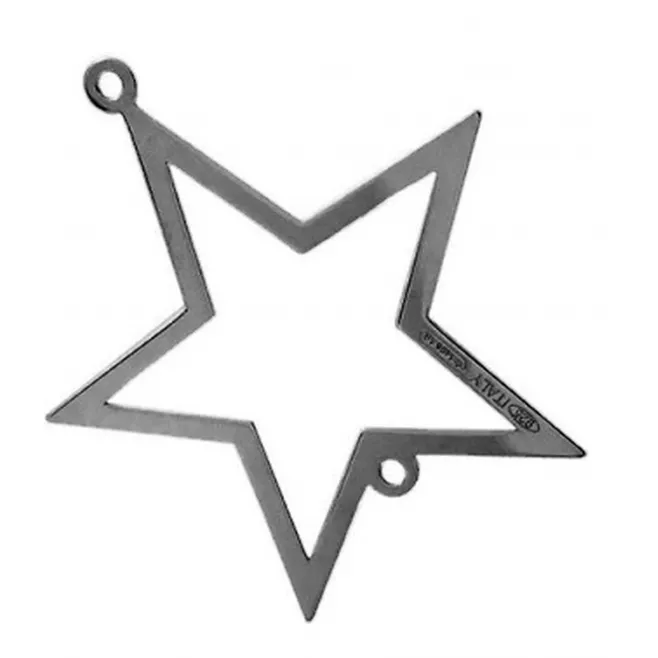 connettore stella di 20x17 mm argento 925 rodiato nero1 pz