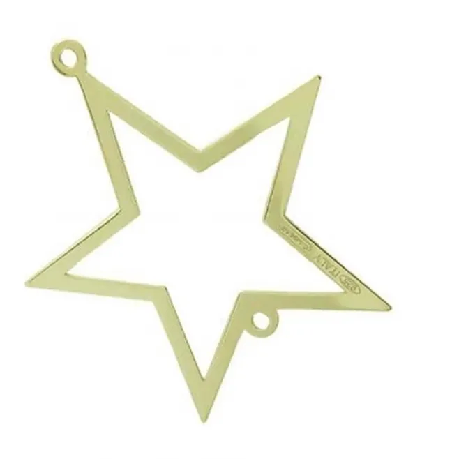 connettore stella di 20x17 mm argento 925 placcato oro giallo 1 pz