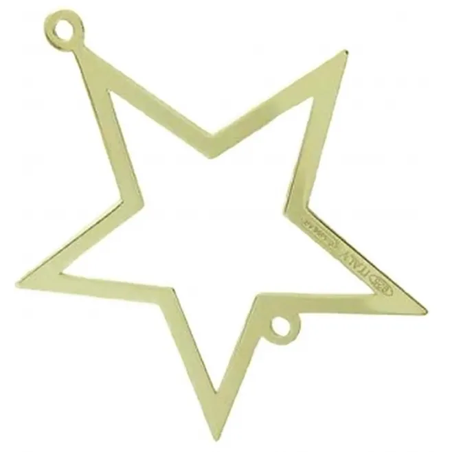 connettore stella di 30x27 mm argento 925 placcato oro giallo 1 pz