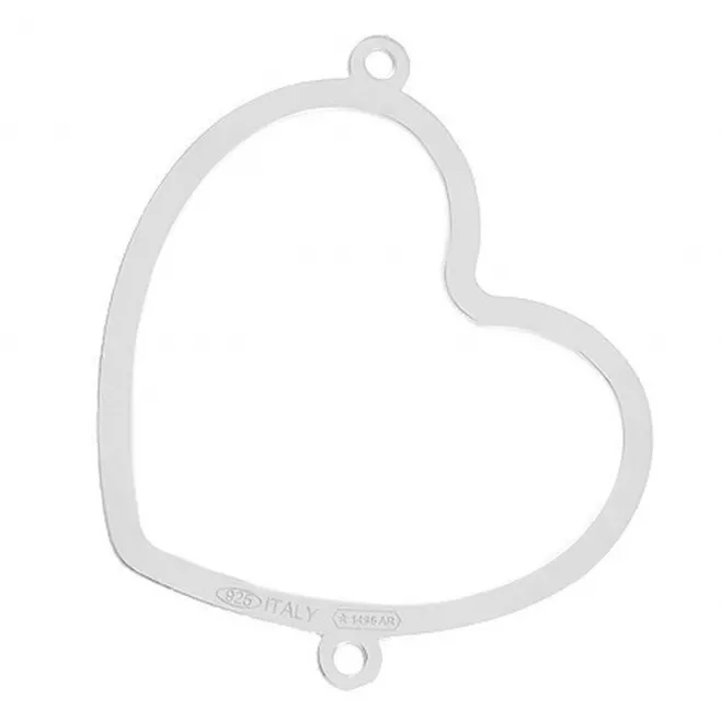connettore cuore di 30x25 mm argento 925    1 pz
