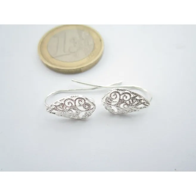 1 paio di monachelle  orecchini frontale goccia filigrana argento 925 made Italy
