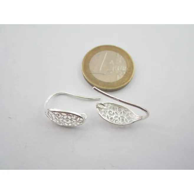 1 paio di monachelle orecchini ovale filigrana argento 925