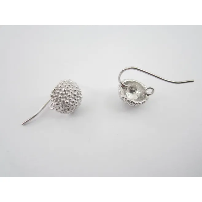 1 paio di monachelle puntinate in argento 925 rodiato tipo bottone sardo