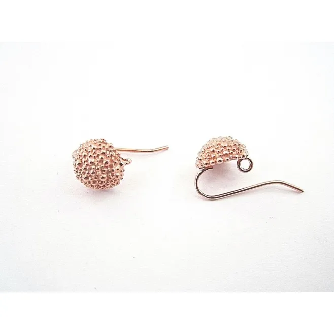 1 paio di monachelle puntinate in argento 925 placcato oro rosa tipo bottone sardo