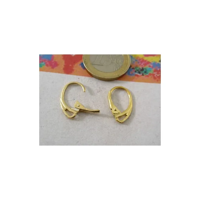 1 PAIO MONACHELLE CON CHIUSURA PER ORECCHINI IN ARGENTO 925 ITALY PKL ORO GIALLO