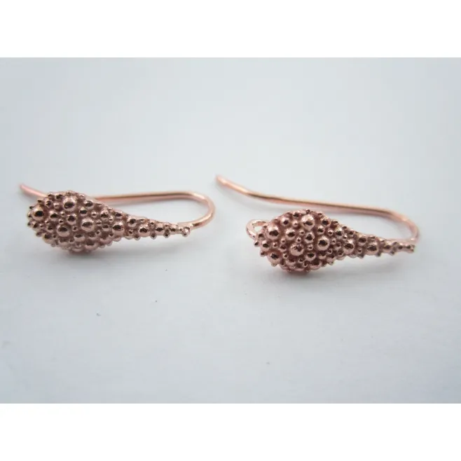 1 paio monachelle goccia puntinata  in argento 925 plk oro rosè