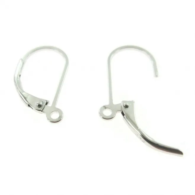 1 PAIO MONACHELLE CON CHIUSURA PER ORECCHINI IN ARGENTO 925 rodiato ITALY