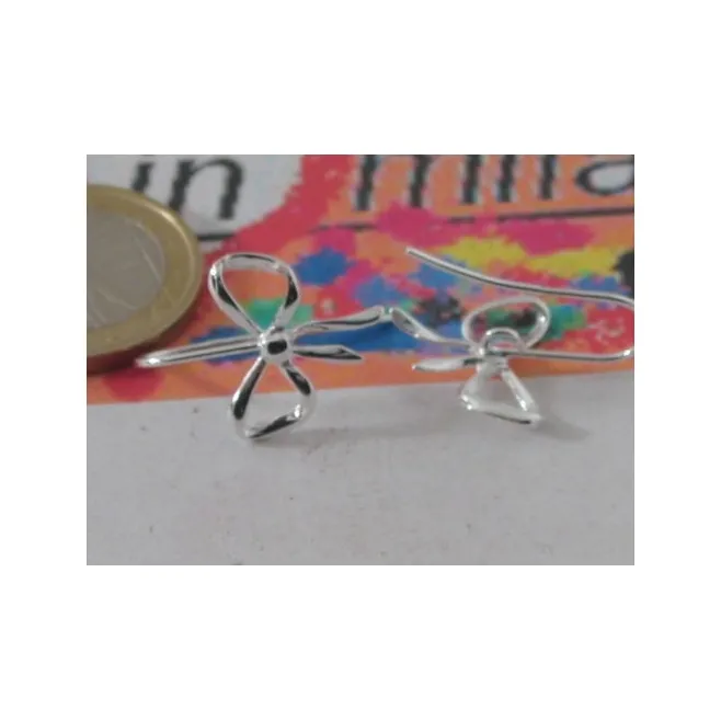 1 PAIO MONACHELLE ORECCHINI FIOCCHETTO ARGENTO 925   ITALY