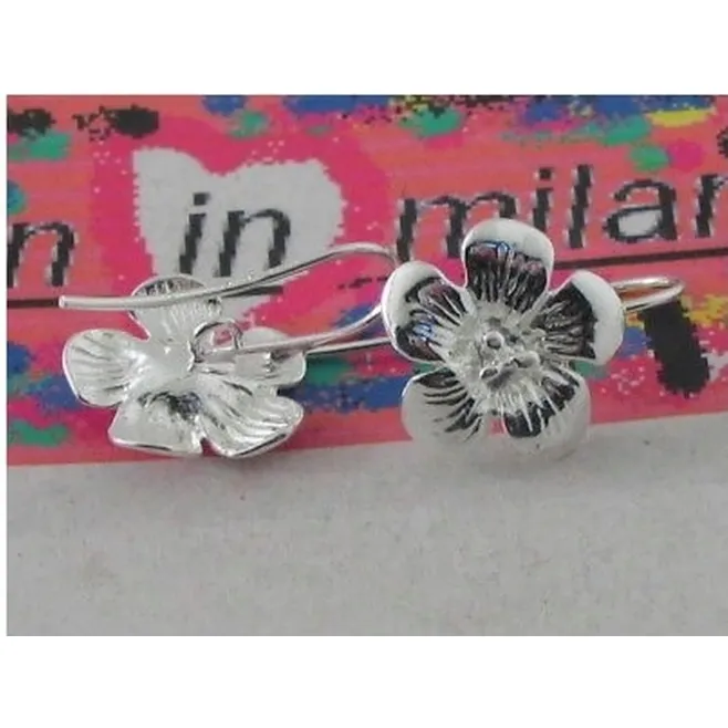 1 PAIO MONACHELLE ORECCHINI FIORE ARGENTO 925 RODIATE MADE IN ITALY k