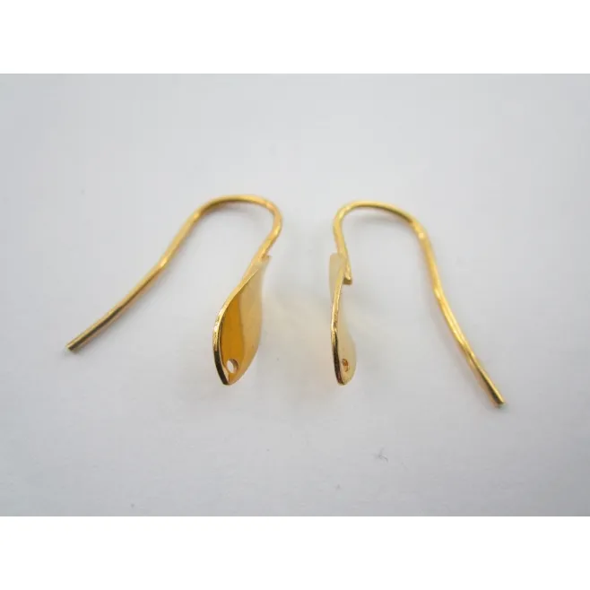 1 paio monachelle ovale liscio ritorto in argento 925 plk oro giallo