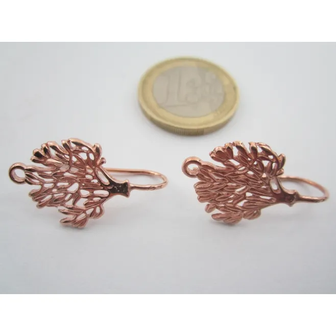 1 paio monachelle per orecchini albero della vita arg. 925 plk oro rosè