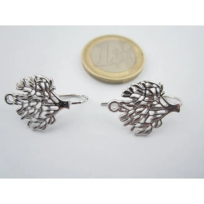 1 paio monachelle per orecchini albero della vita argento 925 rodiato