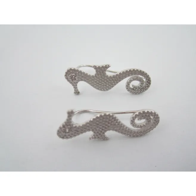 1 paio monachelle per orecchini cavalluccio marino in argento 925 rodiato