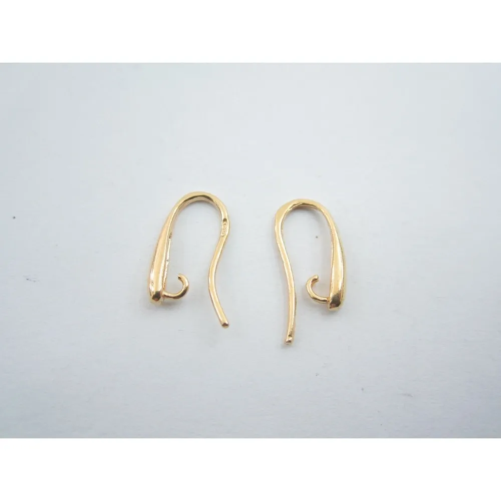 1 paio monachelle piccola lacrima in argento 925 placcato oro  italy 18x10 mm