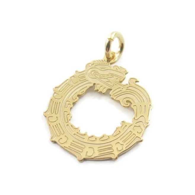 ciondolo charms il dragone in argento 925 placcato oro giallo misure 18x15 mm