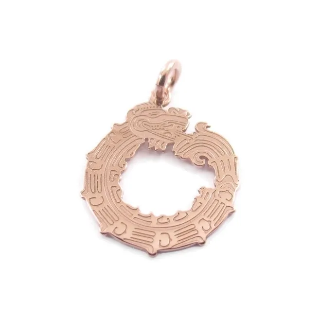 ciondolo charms il dragone in argento 925 placcato oro rosa misure 18x15 mm