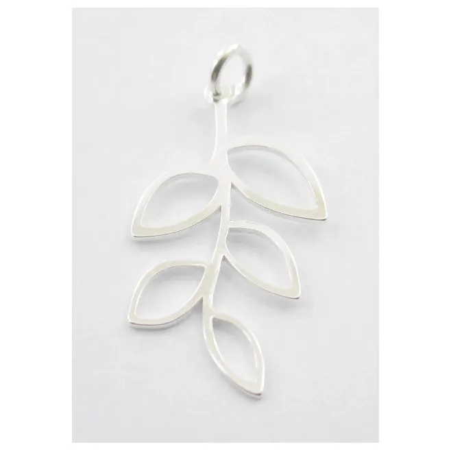 ciondolo charms ramo e foglie in argento 925 misure 21x16,5 mm