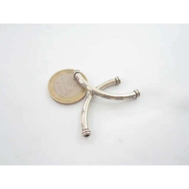 1 TUBINO CURVO IN ARGENTO 925 LUNGO 40 MM DIAMETRO 3,5  MM FORO 1,5MM MADE IN ITALY
