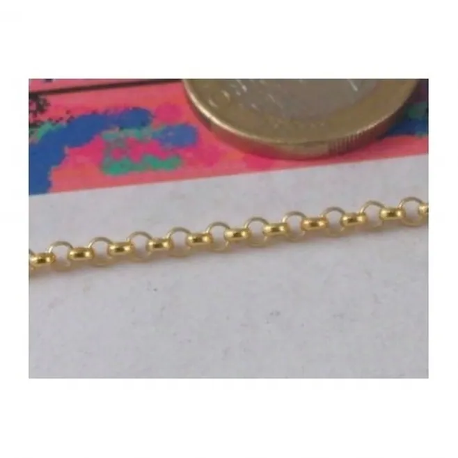 10 cm di catena rolò di 2,2 mm argento 925 dorato