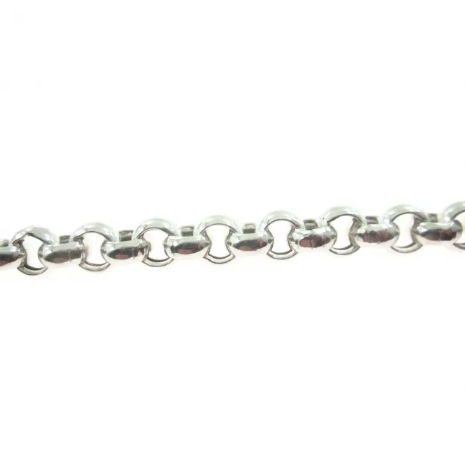 10 cm di catena modello rolò tamburata argento 925 di 7,5x3,5 mm