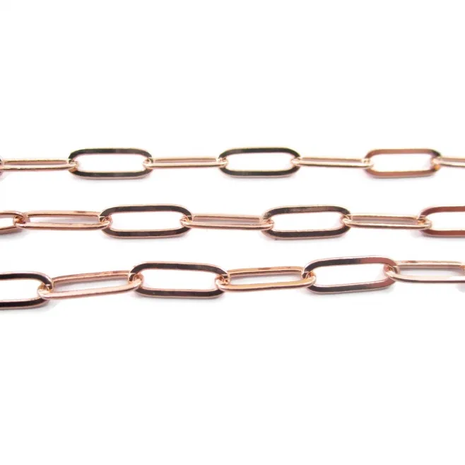 50 cm. catena graffetta in metallo freenickel ramato di 14x5 mm