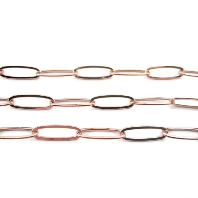 50 cm catena graffetta grande in metallo freenickel ramato di 20x5 mm