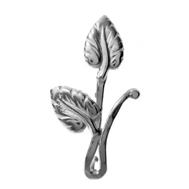 orecchini perno forma ramo argento 925 rodiato nero di 34x18 mm 2pz