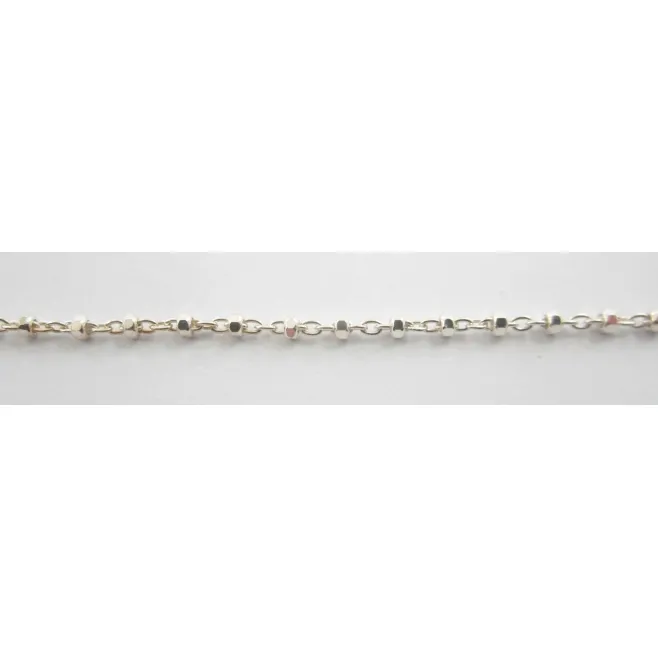 50 cm di catena argento 925  ovalini di 0,7 mm e pallini di 1,8 mm alternati ogni 5 mm