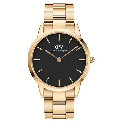 Orologio Uomo Daniel Wellington Iconic Link al Quarzo con Quadrante Nero 40 mm
