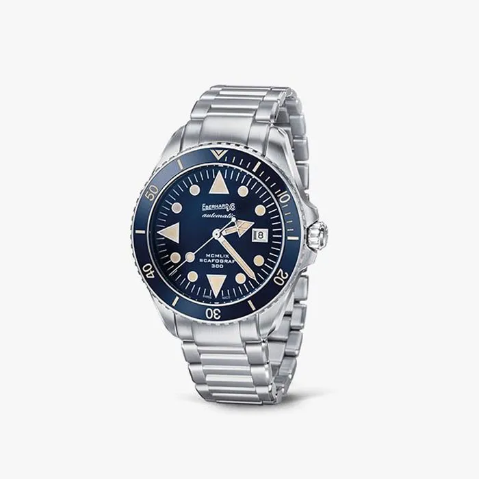 Orologio Uomo Eberhard Scafograph 300 Automatico con Quadrante Blu 43 mm