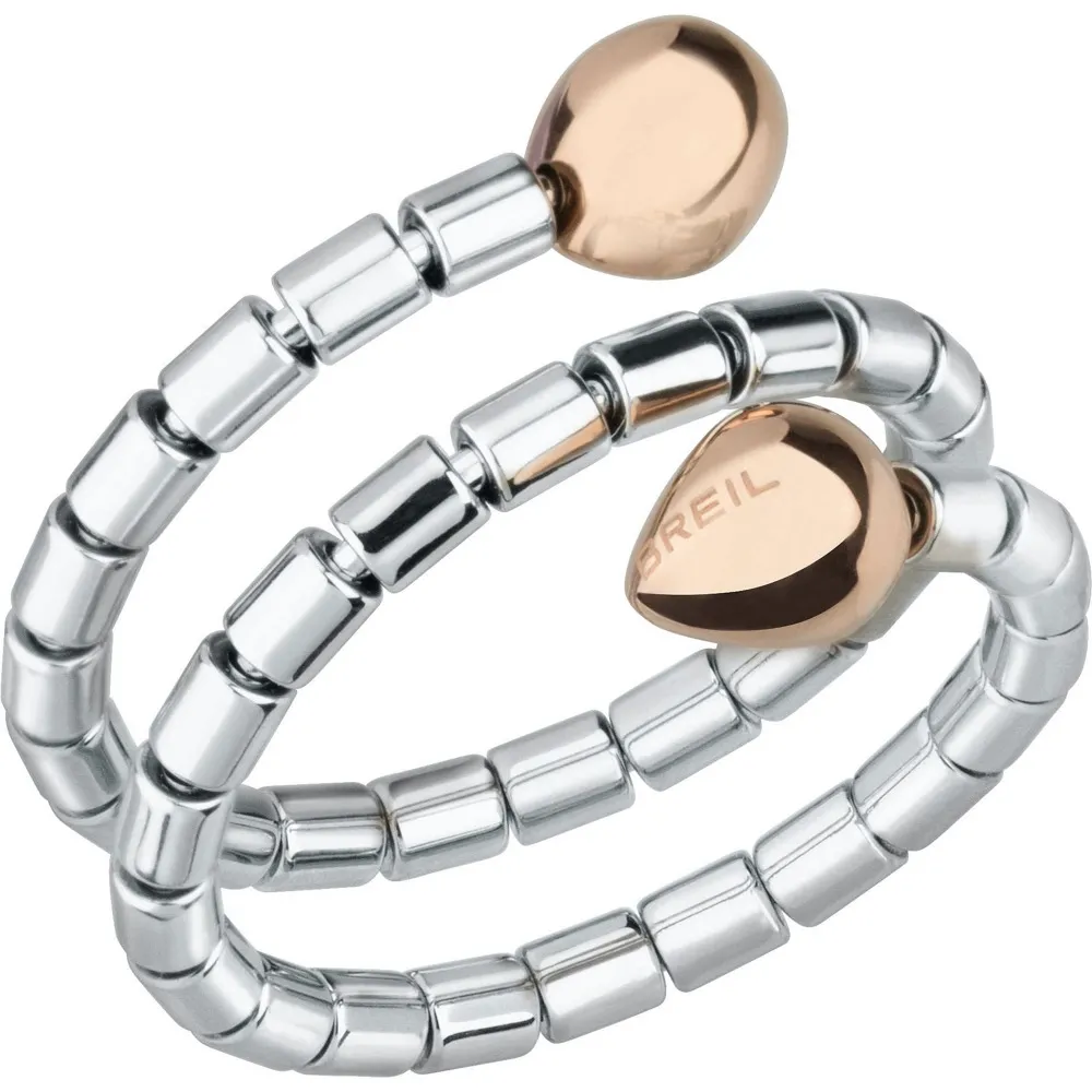 Anello Donna BREIL ROYAL TJ1848 Acciaio Rosè Misura 14 Elastico Doppio Giro