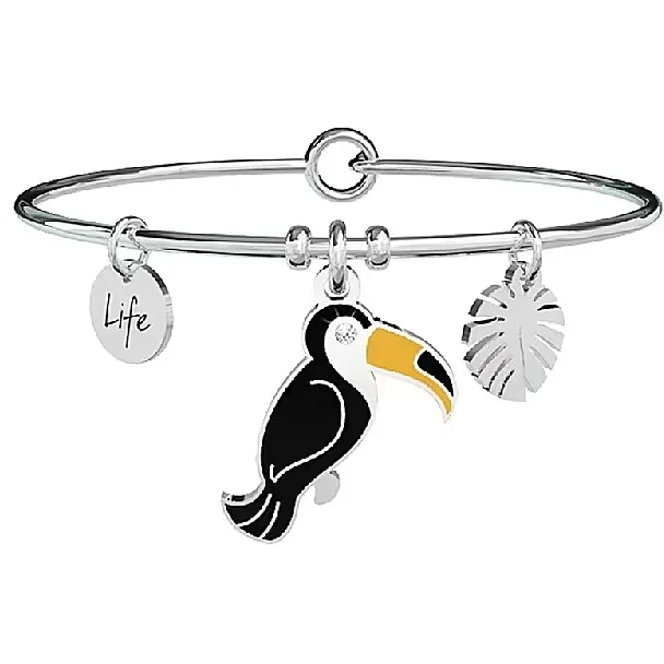 Bracciale Donna Kidult Animal Planet con Tucano e Foglia