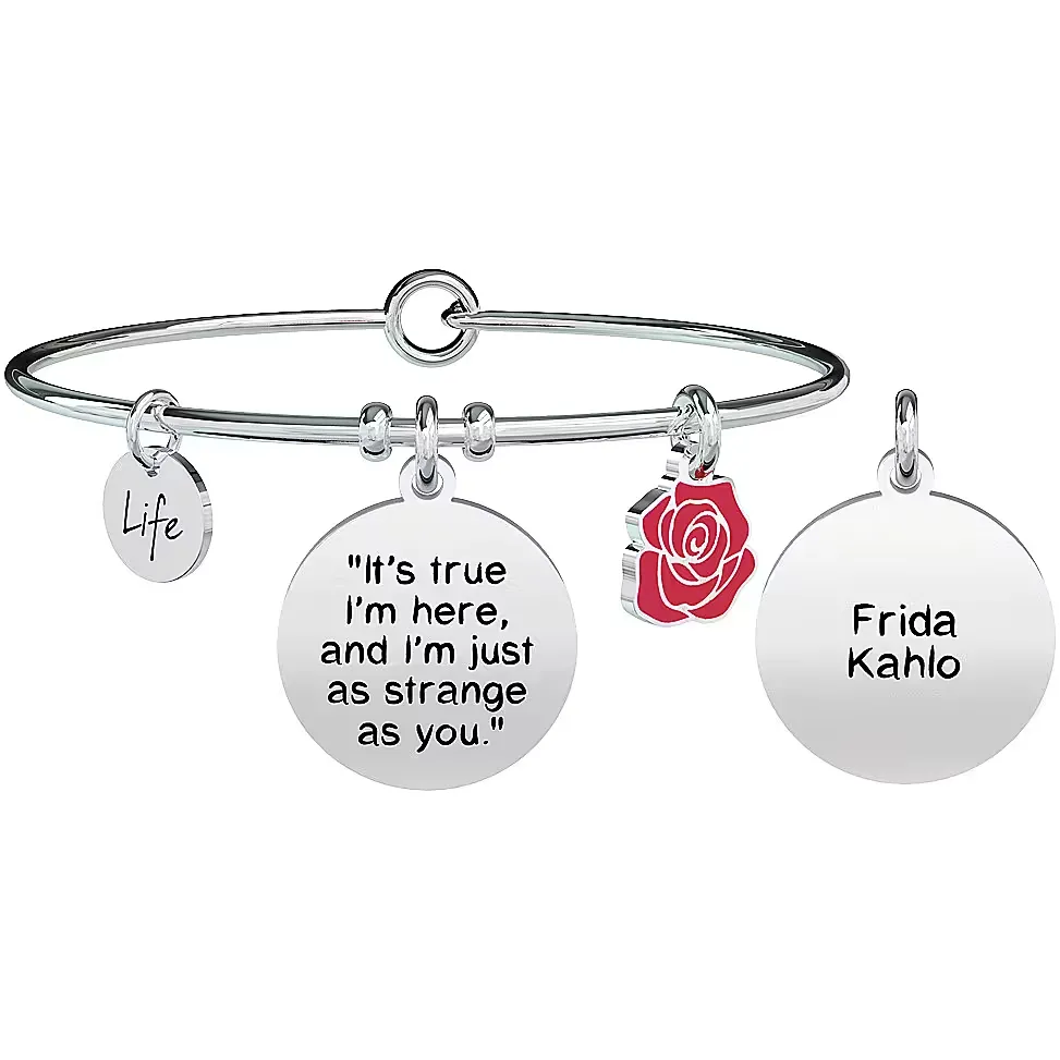 Bracciale Donna Kidult Philosophy It's True I'm Here, and I'm Just as Strange as You. Frida Kahlo