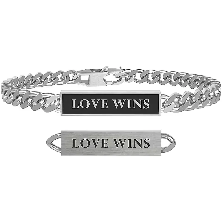 Bracciale Uomo Kidult Love Wins con Catena Groumette