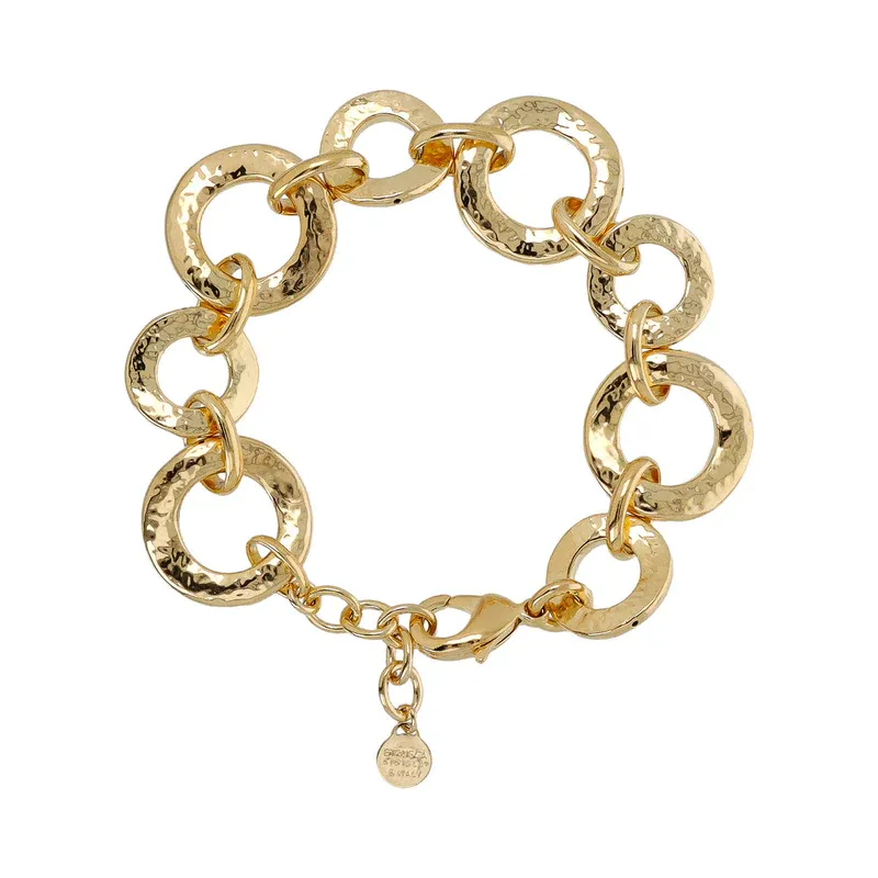 Bracciale Donna Etrusca Martellato con Maglia ad Anelli Graduati