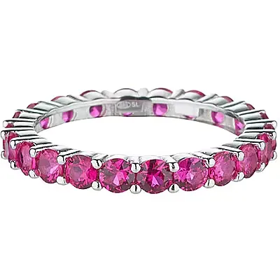 Anello Donna Sovrani in Argento con Zirconi Rossi