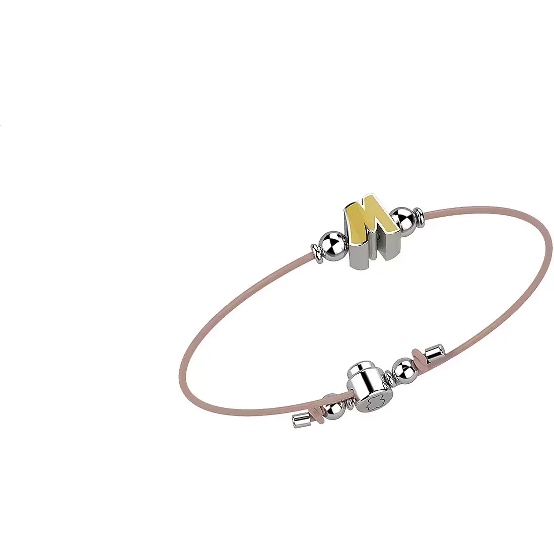Bracciale Bimbo Nanan Bijou Lettera M e Cordino Rosa