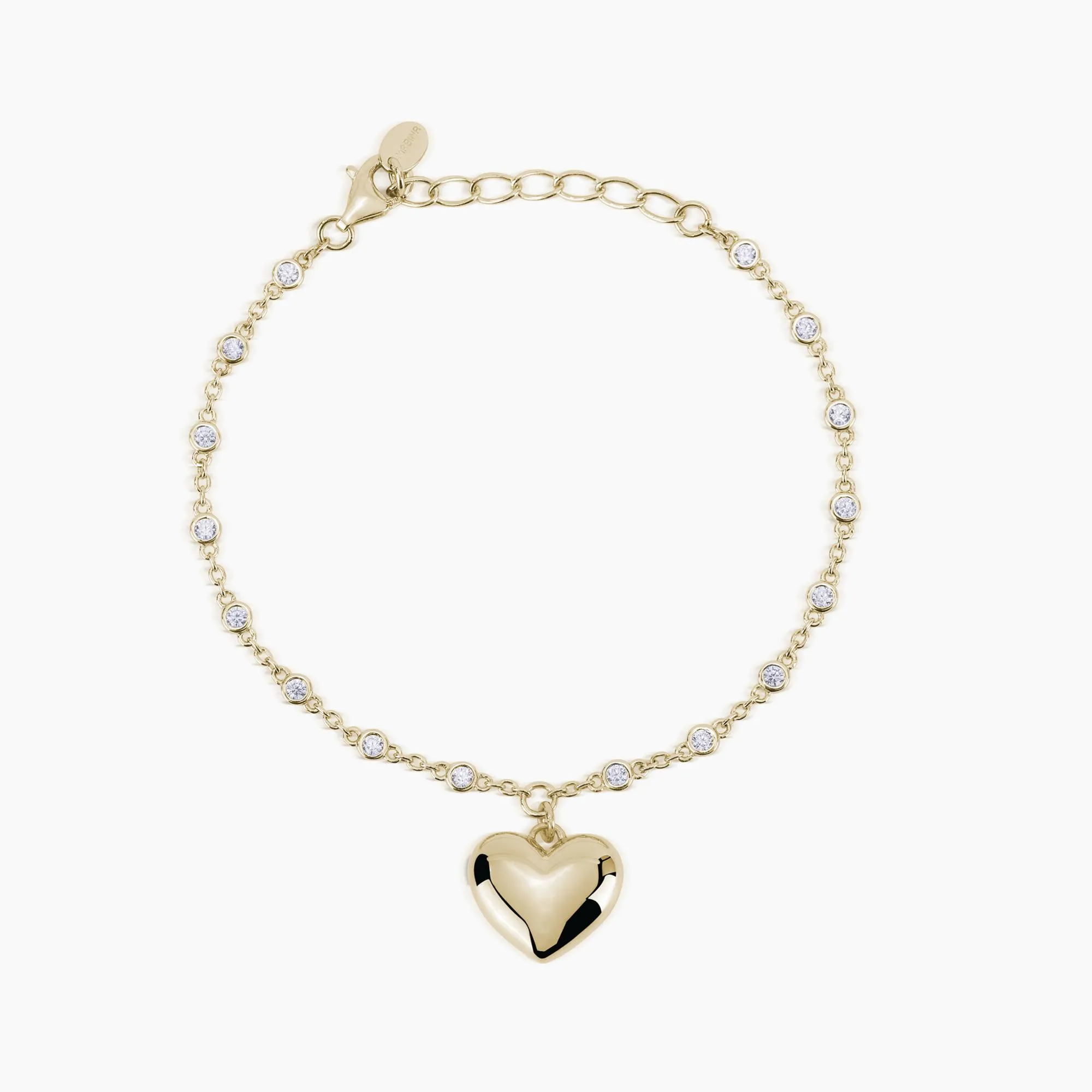 Bracciale Donna Mabina con Cuore Dorato Pendente e Zirconi Bianchi