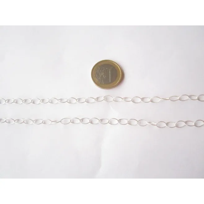 19 CM CATENA ARG925 ITALY OVALE FILO RITORTO  8X5 MM.