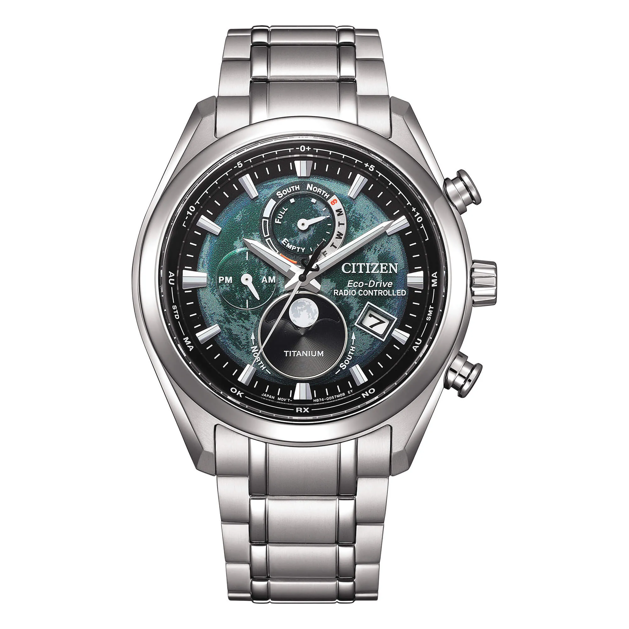 Orologio Uomo Citizen Eco-Drive Tsuki-yomi Moon Phase con Quadrante Verde 43 mm