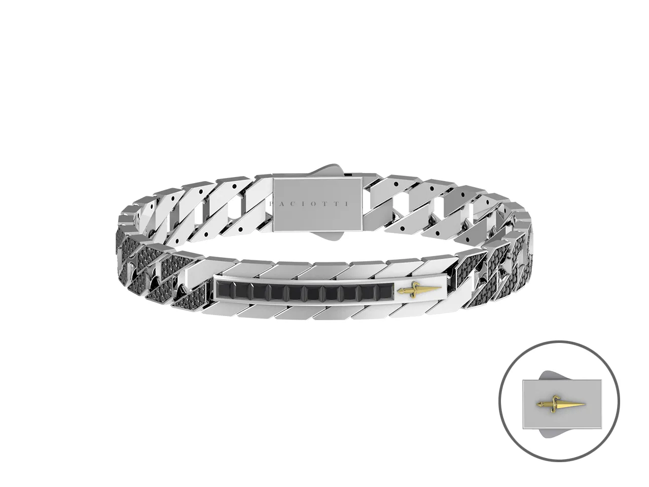 Bracciale Uomo Paciotti Targa Pavè
